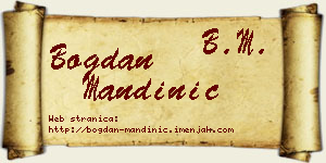Bogdan Mandinić vizit kartica